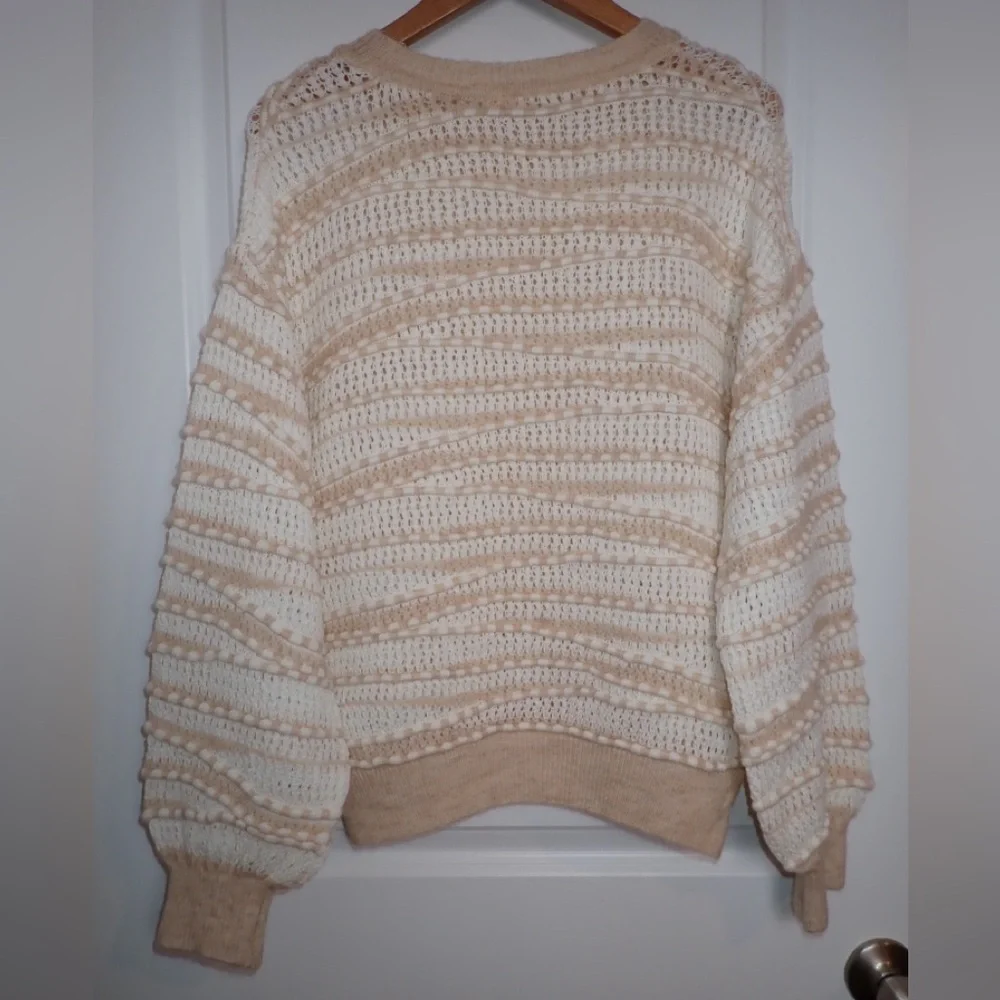 By Anthropologie Open-Stitch Checkered Sweater size S - Picture 2 of 14